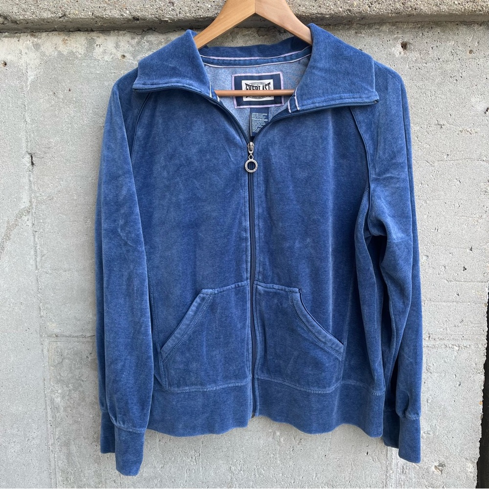 Everlast Velour Blue XL Zip Up Jacket